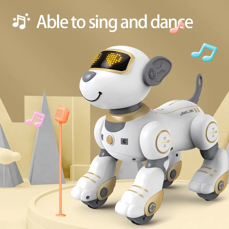 Funny RC Robot Electronic Dog Stunt Dog Voice Command Programmable Touch-sense Music Song Robot Dog Toys for Children's Gift