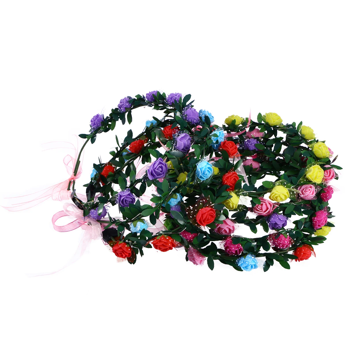 

4-шт. светодиодная повязка на голову, регулируемый размер, прочная многоразовая повязка на голову для свадебной вечеринки, светодиодная повязка на голову с цветком, аксессуары для волос