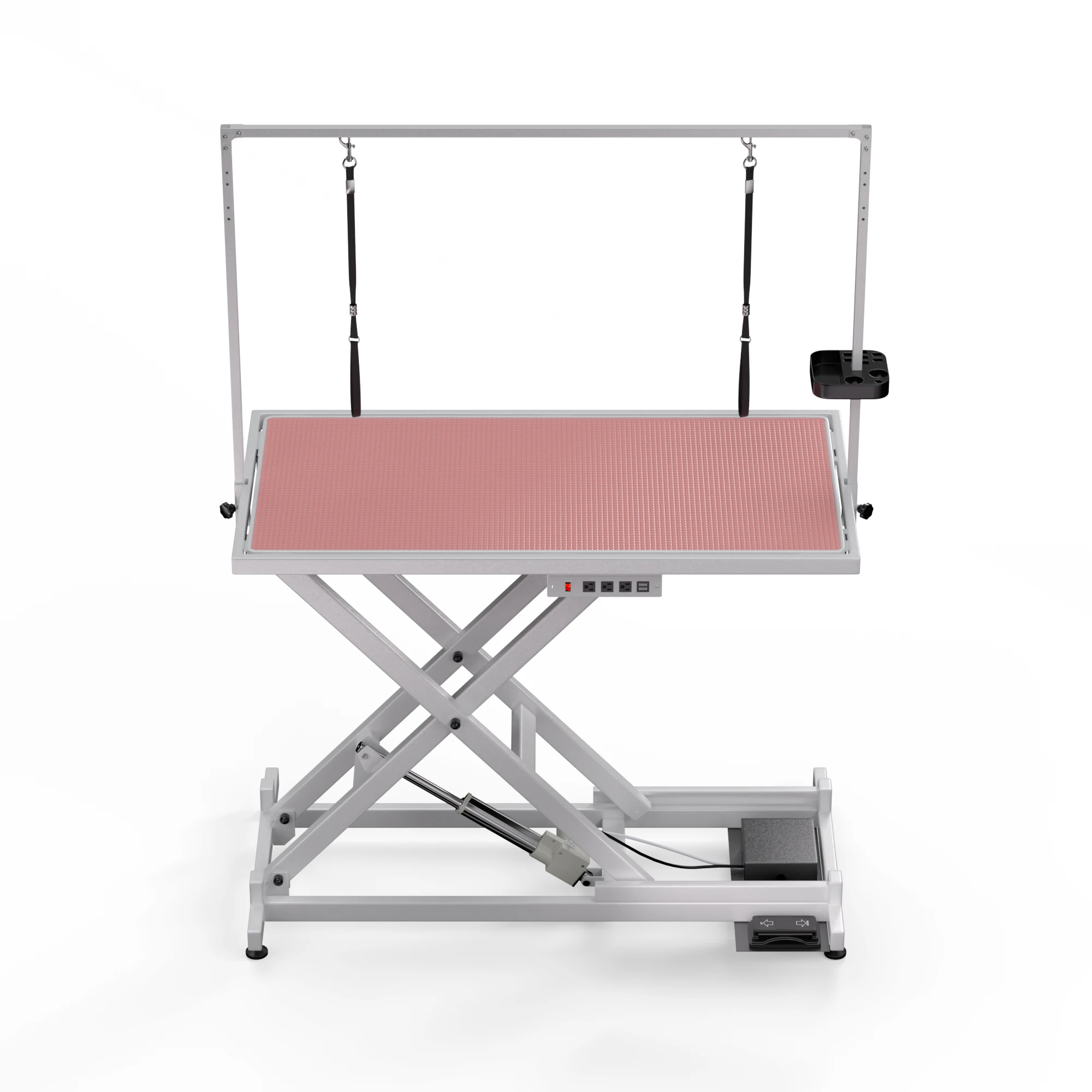 

Small Electric Hydraulic Dog Grooming Table Stainless Steel Arm Sustainable Scissors Cleaning