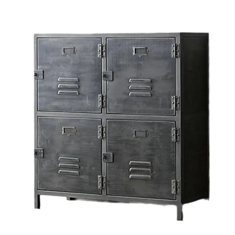 

Retro iron cabinet industrial wind old metal wind locker tool storage cabinet old industrial wind bucket cabinet