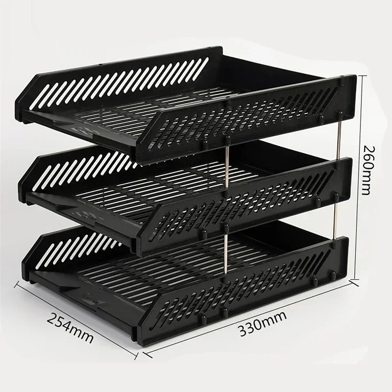 

3 Tier Stackable Desk Organizer Paper Letter Tray, Desktop Tidy File Document Rack Storage Accessories for Office