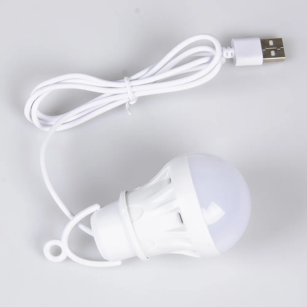 USB LED Light Bulb Portable Camping Light Mini Light Bulb 5V Power Book Light Student Study Table Lamp Fishing Outdoor Lighting