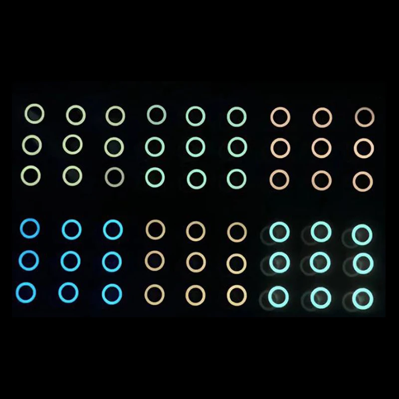 Lente de câmera fluorescente para iPhone, Filme luminoso, Vidro temperado, 3D, 15, 14, Plus, 13, 12, 11, Pro, Max, 13, Mini, 50pcs