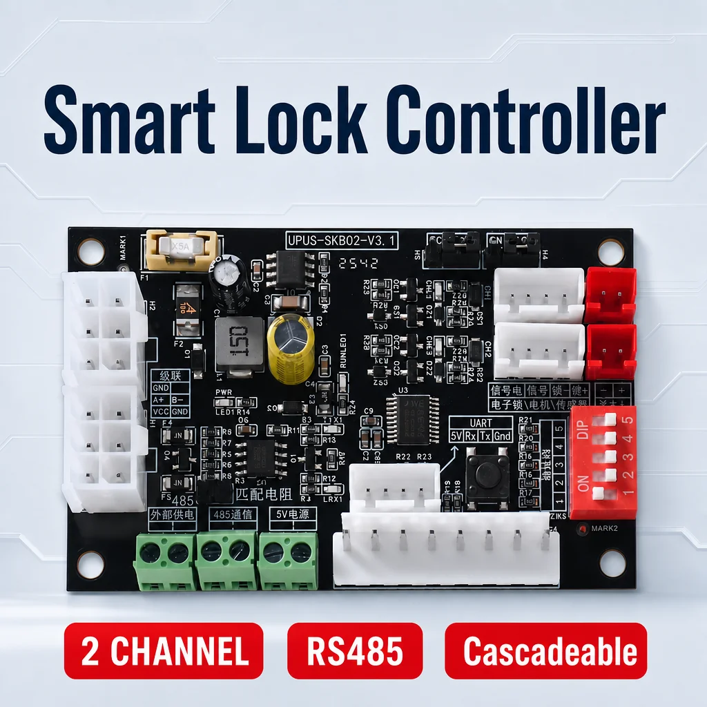 2CH 12V/24V RS485 Smart Electronic Cabinet Lock Control Board Smart Locker Storage Cabinet Controller