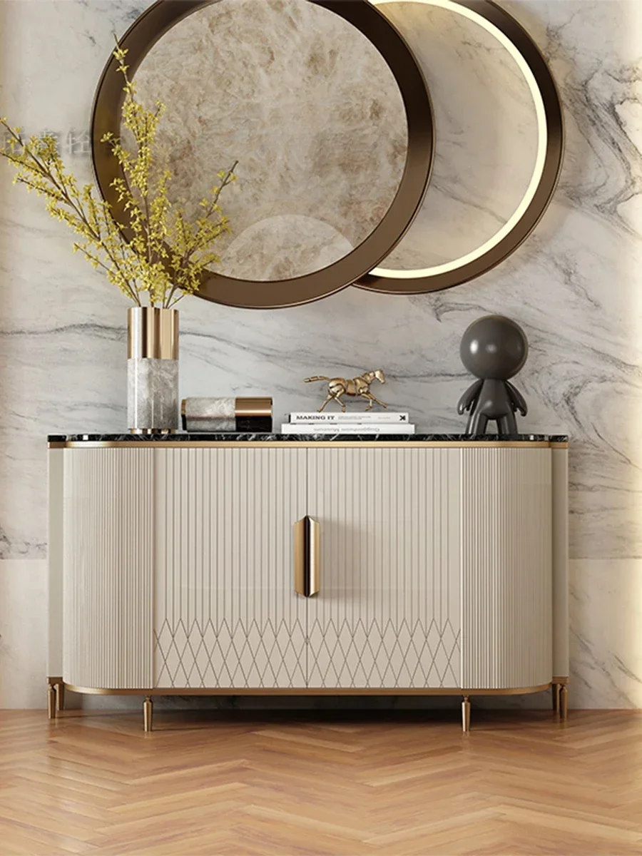 

American luxury sideboard modern simple marble porch cabinet living room sideboard wall restaurant storage lockers.