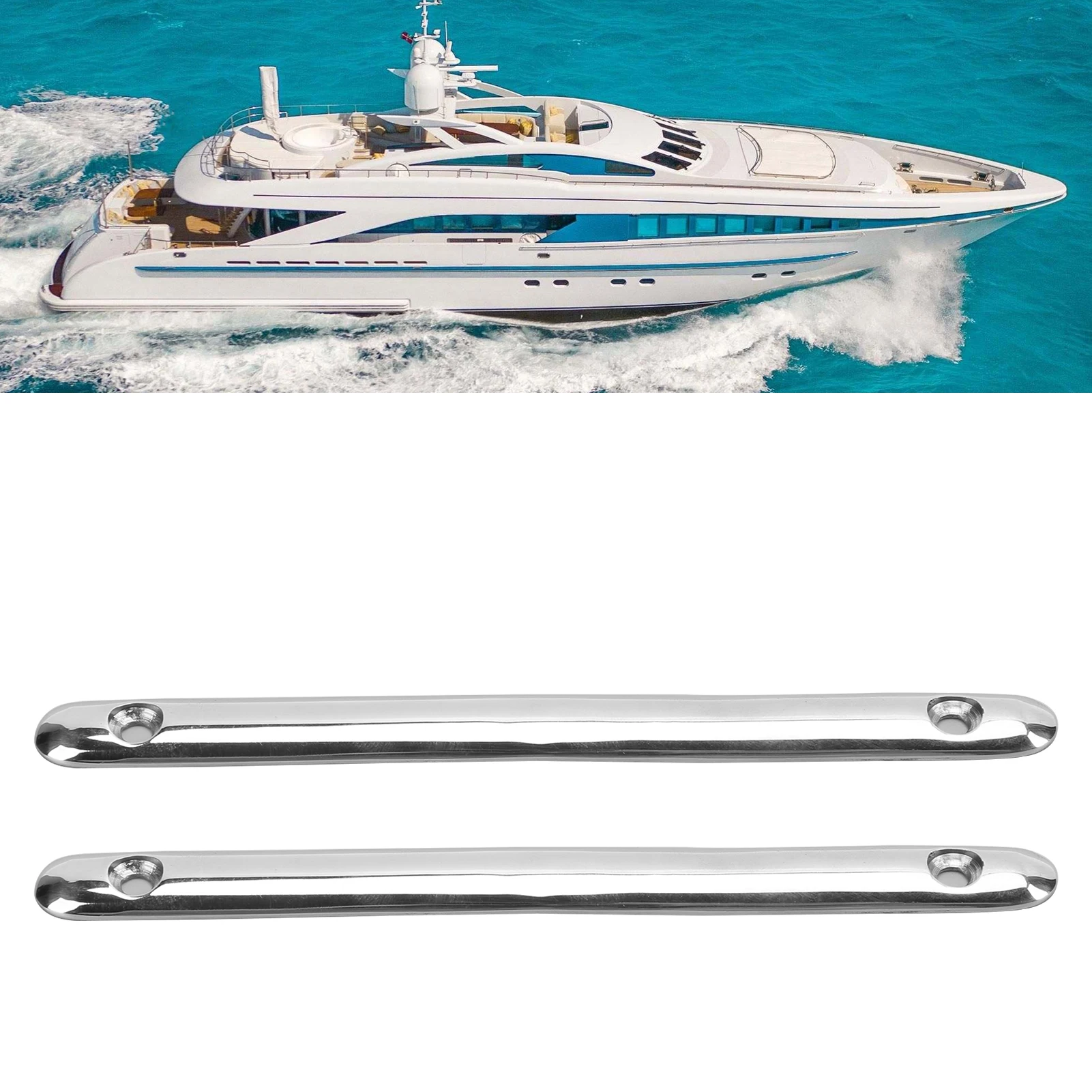 2Pcs 5.9in Boats Rub Strake Mooring Lines Protection 316 Stainless Steel Rub Strake For Yacht RV Marine Boat Accessories