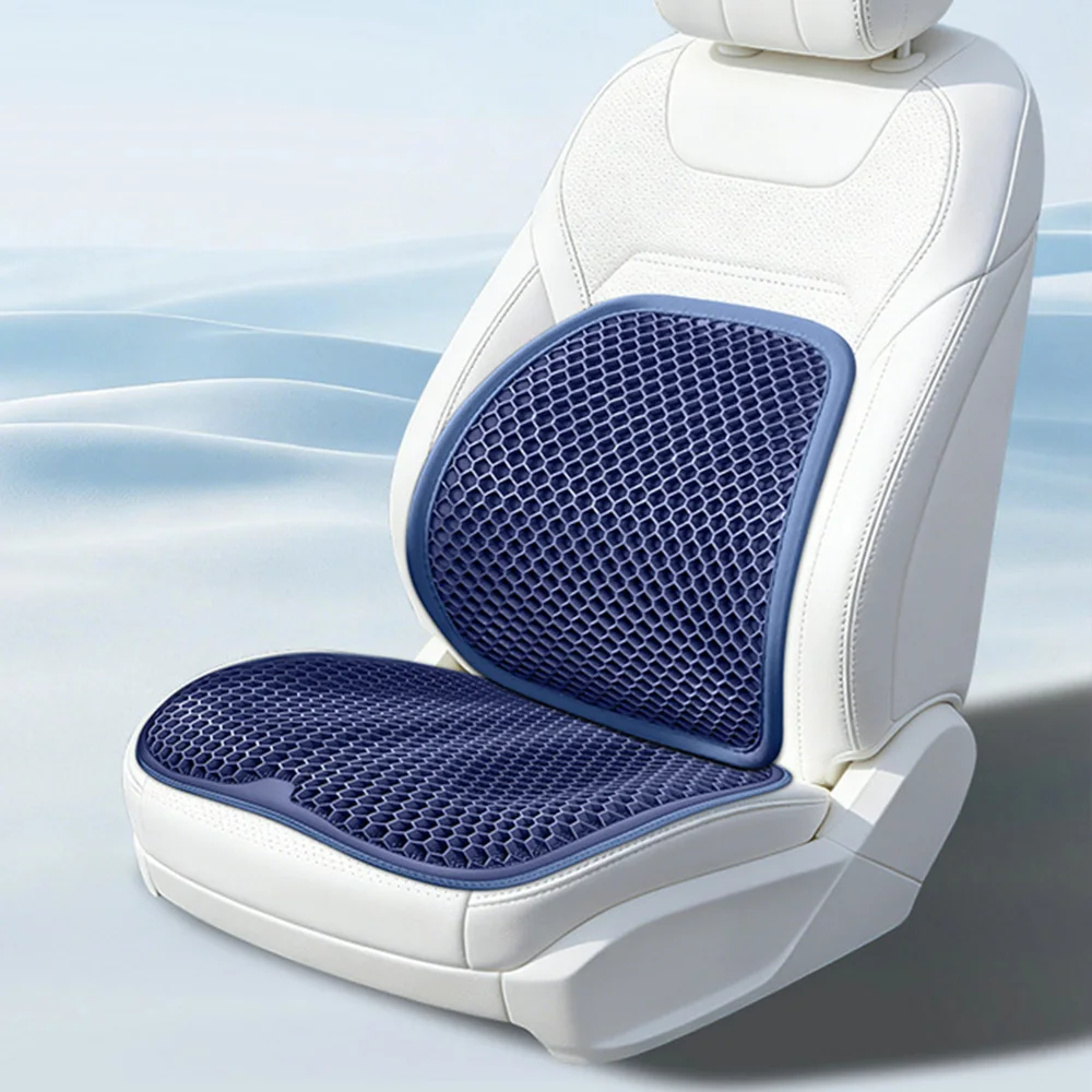 Hochwertiges Sommer-Gel-Sitzkissen für Autositze, Weiche Atmungsaktive Lendenwirbelstütze, Ergonomische Komfortable Rückenstütze für Lange Fahrten – Detail 14