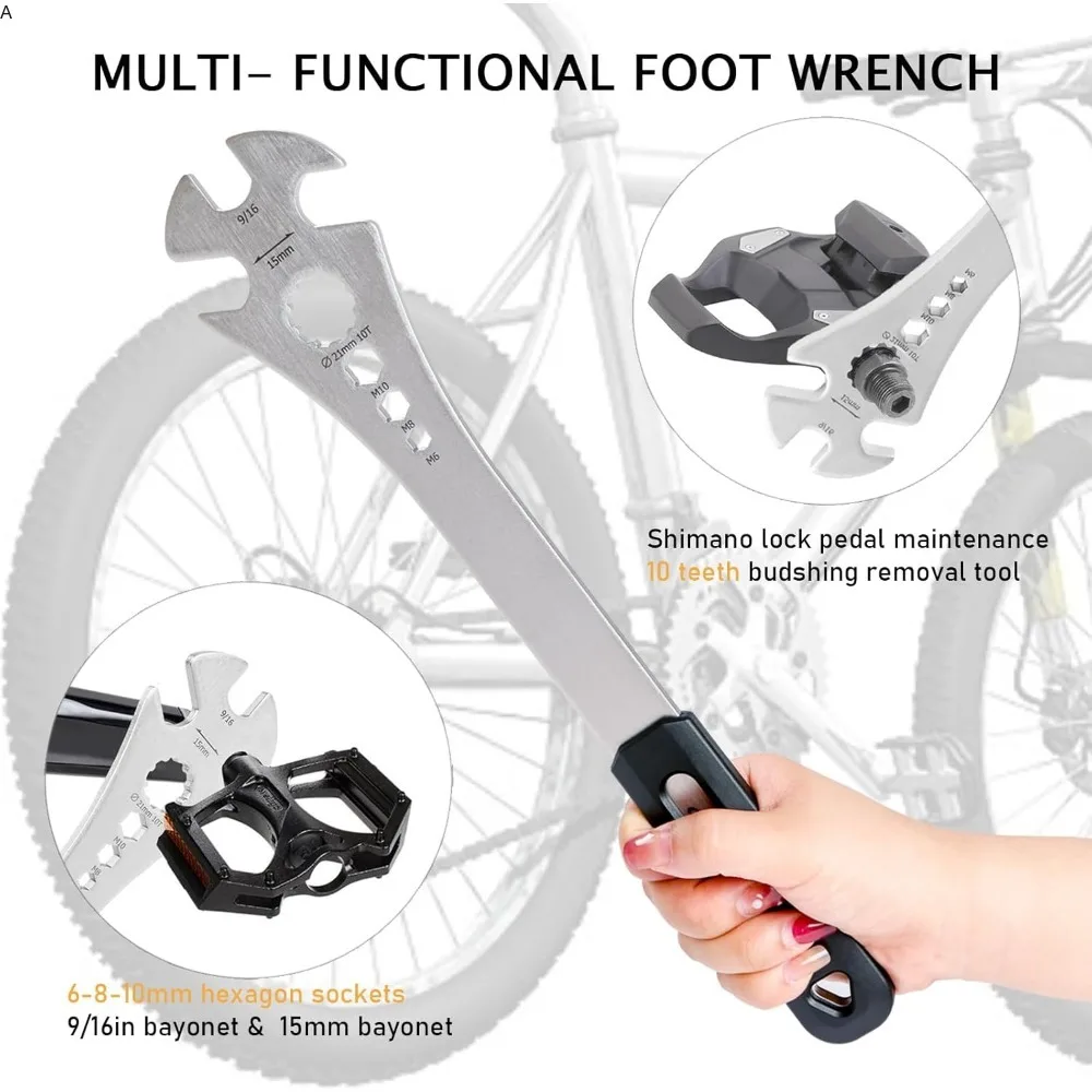 Extra Langer Fahrradpedal-Schlüssel 320mm Fahrradpedal-Entfernungswerkzeug Multifunktionaler 15mm 9/16 Zoll MTB Pedal-Abzieher – Detail 3