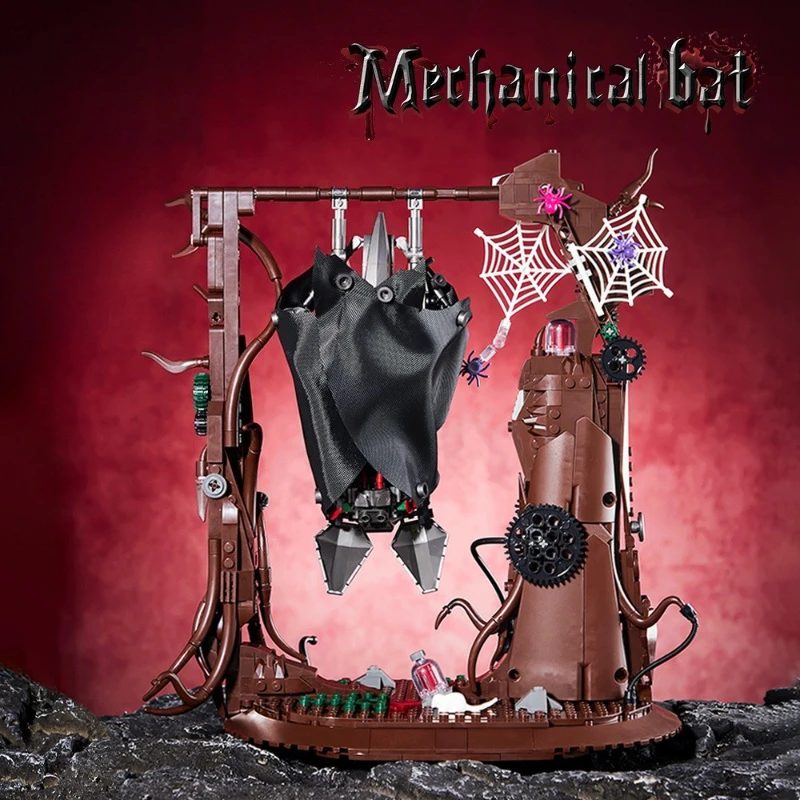 

Precision Gear Bionic Mechanical Bat Small Brick Kit, Mecha Flying Creature 3D Assembly Model, Desktop Display Collection