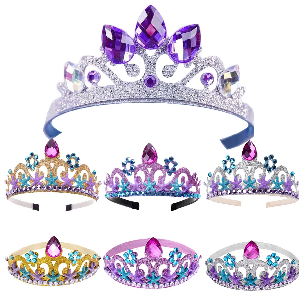 Children Hair Accessories Kids Halloween Birthday Crown Headband Baby Sparkly Princess Photoshoot Props Teens Party Hairband