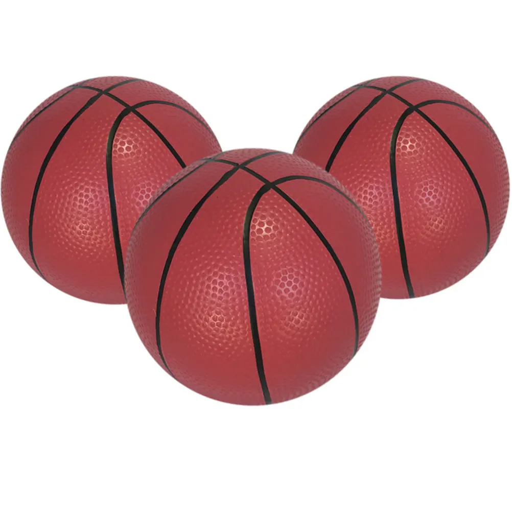 3 個ミニバスケットボールおもちゃインフレータブルボール PVC パッティングボールスポーツアクセサリーランダムカラーインフレーター付き