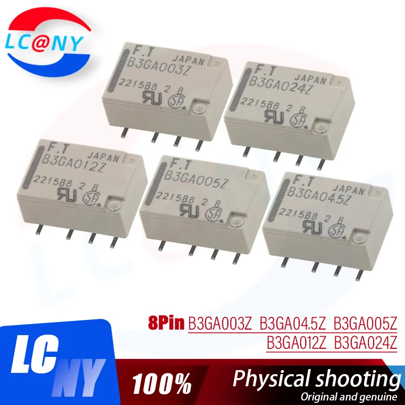 5PCS/Lot Original New FT Relay B3GA003Z B3GA04.5Z B3GA005Z B3GA012Z B3GA024Z 8Pin 3V 4.5V 5V 12V 24V Signal relay