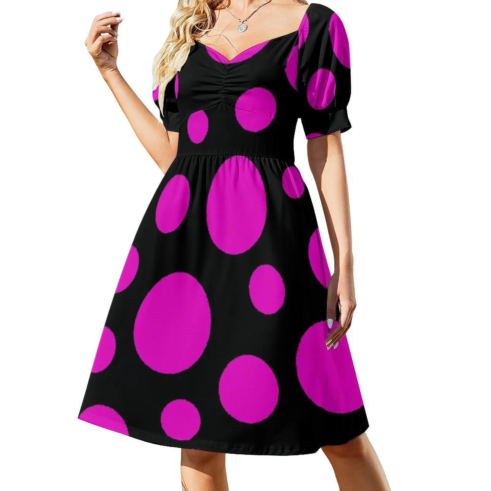 

Magenta Short Sleeved Dress dress women's summer clothing 2025 Dress