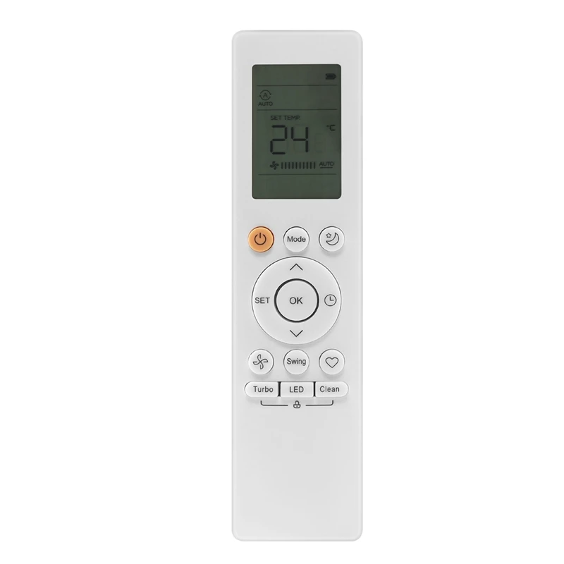 A31T Infrared Remote Control RG10B for Midea Air Conditioner, Replacement AC Remote, English Version, White, 2xAAA Battery