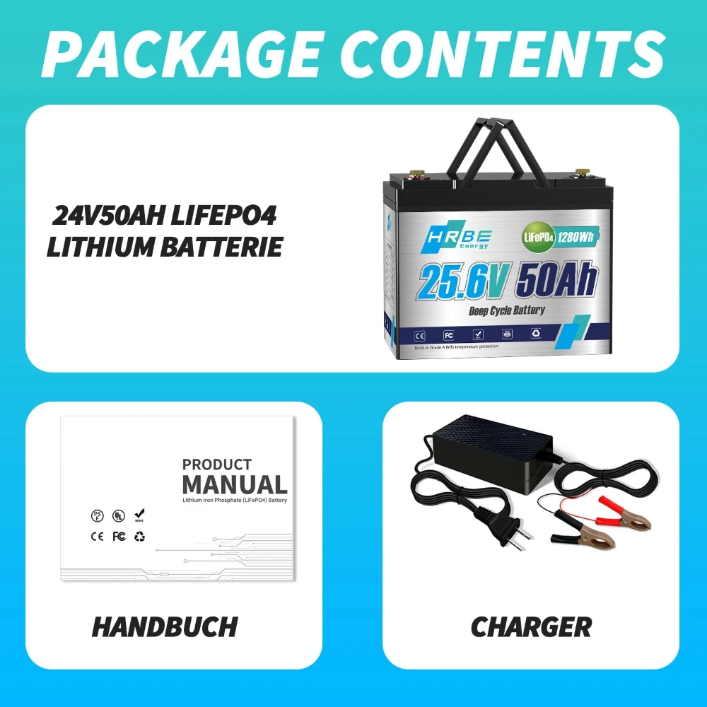 24V 100Ah Lithium Battery Deep 6000+ Cycles LiFePO4 Battery 25.6V 2560Wh for Golf Cart,/RV, Household,Off Grid Applications