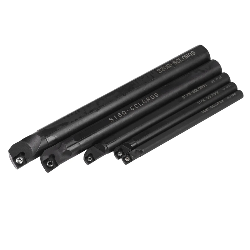 5 Set SCLCR CNC Lathe Turning Tool Shank Turning Holder Tool Set + 5Pcs Lathe Tools Boring Bars + 5Pcs Carbide Inserts + 5Pcs Wr