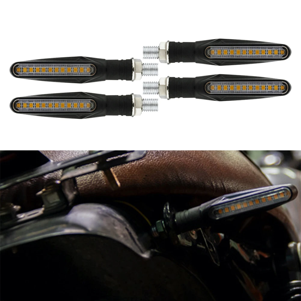 

4pcs Universal Motorbike Bike LED Amber Turn Signal Light Yellow Blinker Lights Indicators Lamp 12V 12 SMD LEDs