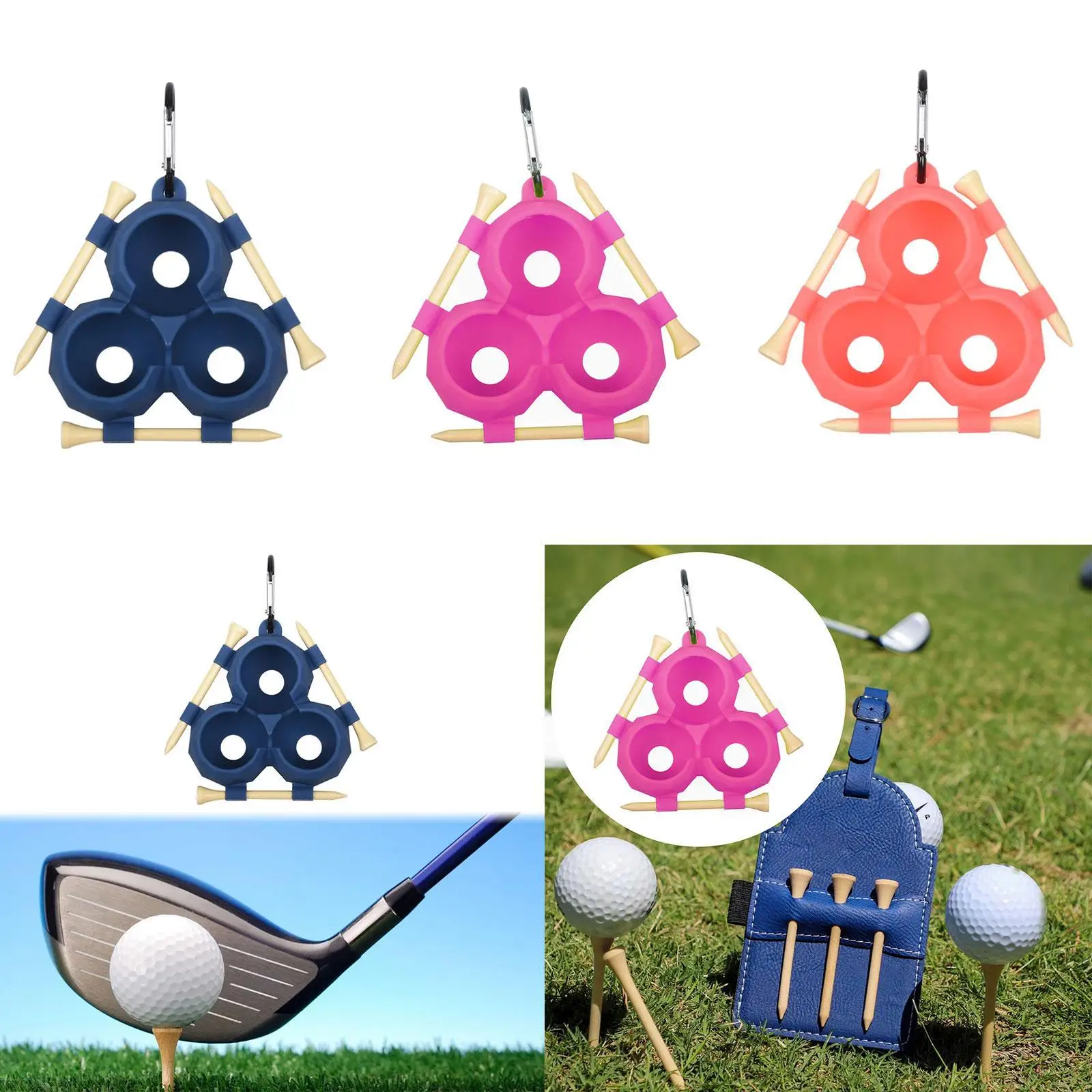 

Golf Ball Tees Holder Portable Silicone Golf Ball Cover with Clip for Outdoor Sports Golf Cart Driving Range Gift for Golf Lover