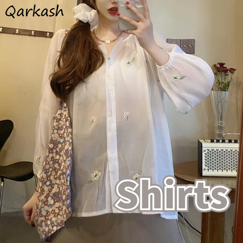 

Print Sunscreen Shirts Women Clothing Aesthetic Baggy See-through Streetwear Summer Ins Breathable Vintage Holiday Mujer Daily