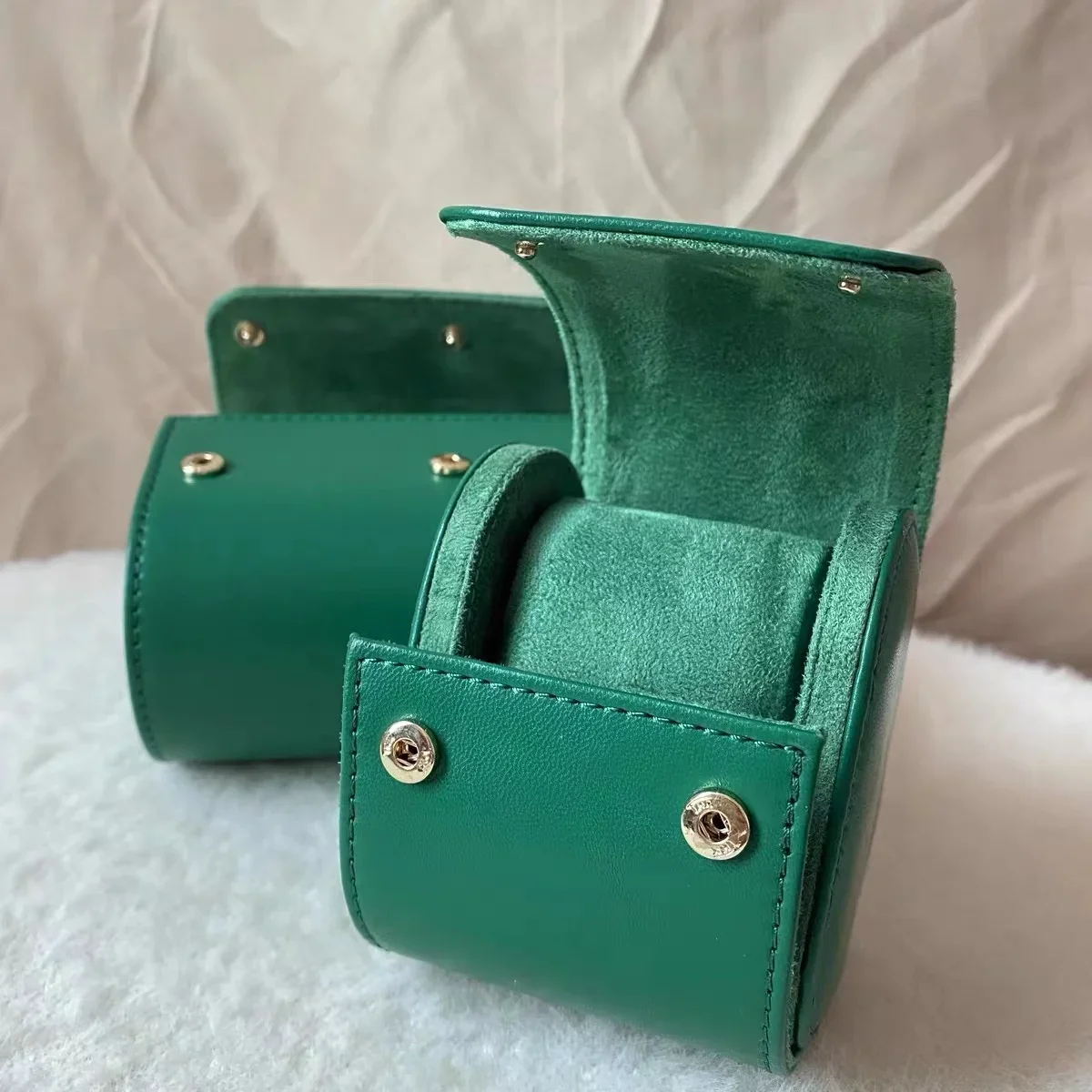 Jewelry Case Luxury Variety Green Paper Leather Watch Box Can Customize LENNIK Paper Card Label Travel Bag Model Serial Number