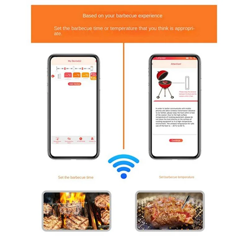 

A20F-беспроводной термометр для мяса, пищевой термометр для духовки, гриля, кухни, барбекю, Bluetooth, барбекю, курильщика, термометр для еды