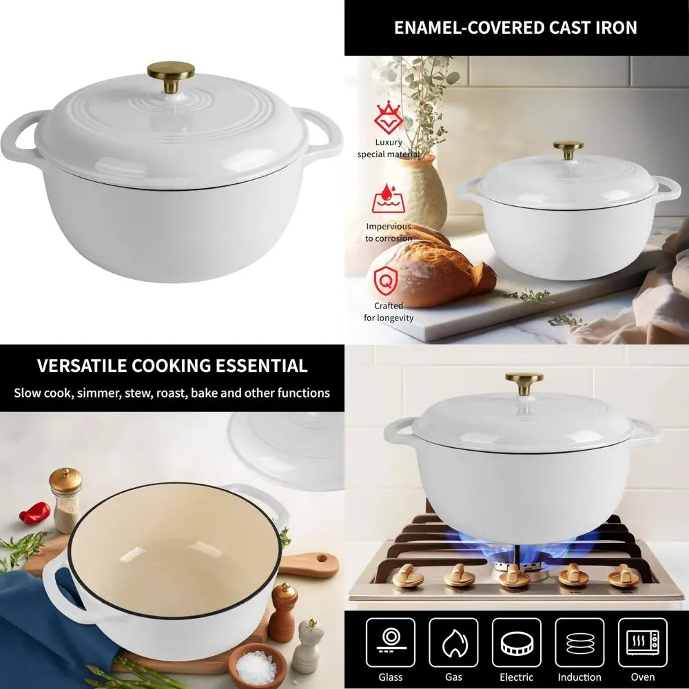 

Овальная чугунная голландская духовка с антипригарным покрытием на 2 литра для выпечки хлеба — идеально подходит для выпечки хлеба, буханки и многого другого