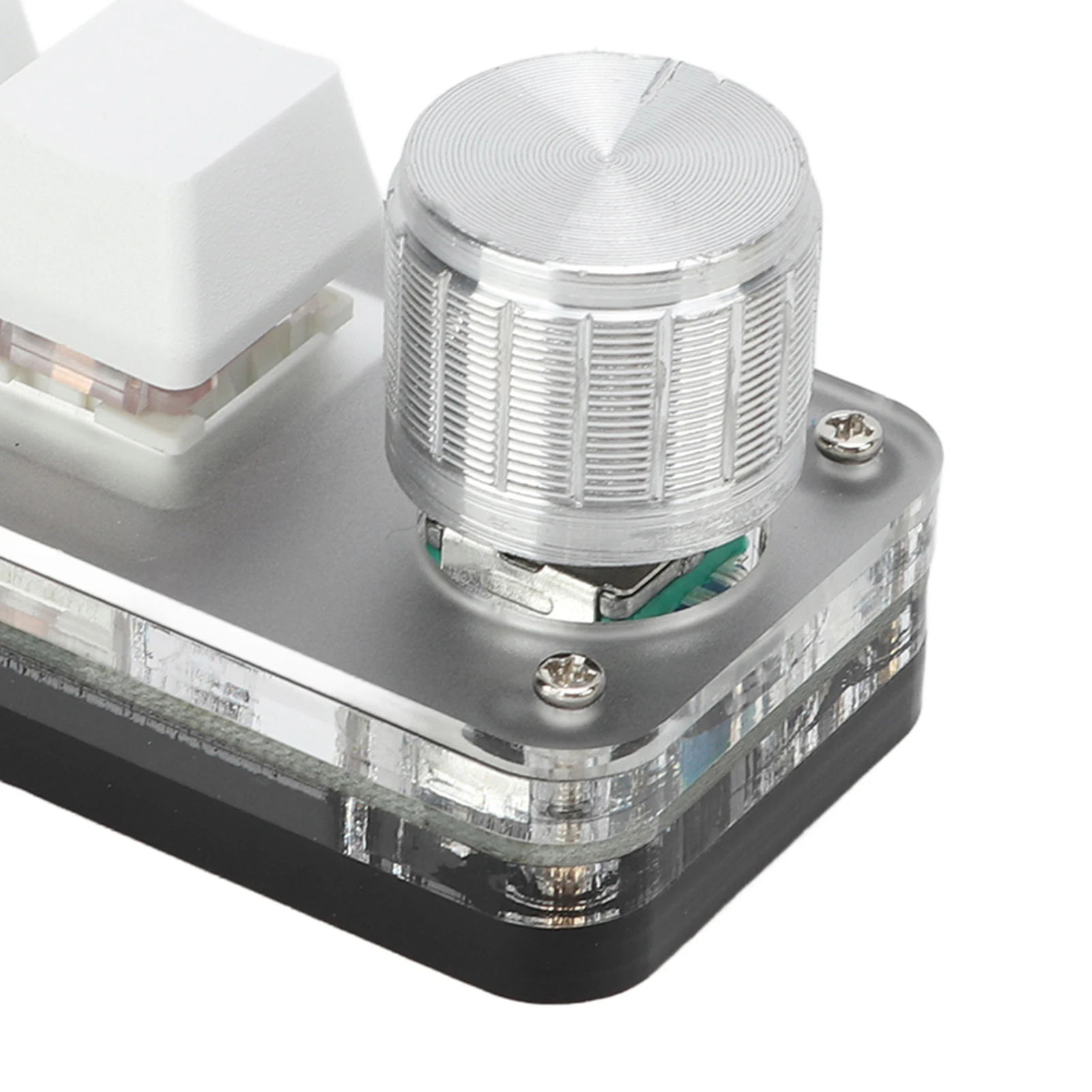 Gaming Keyboard Portable White One Handed RGB Backlight Programmable Mini Shortcut Keypad 3 Key with Adjustment Knob for