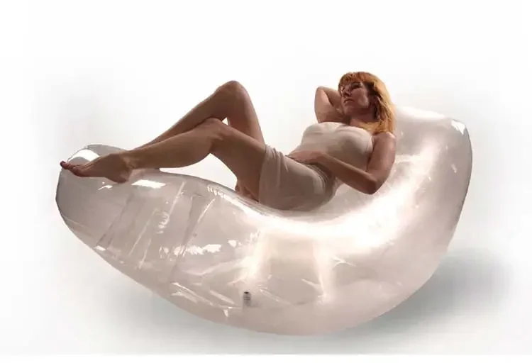 

inflatable rolling long chair chaise longue durable blow up rocking chair beach sofa lounger