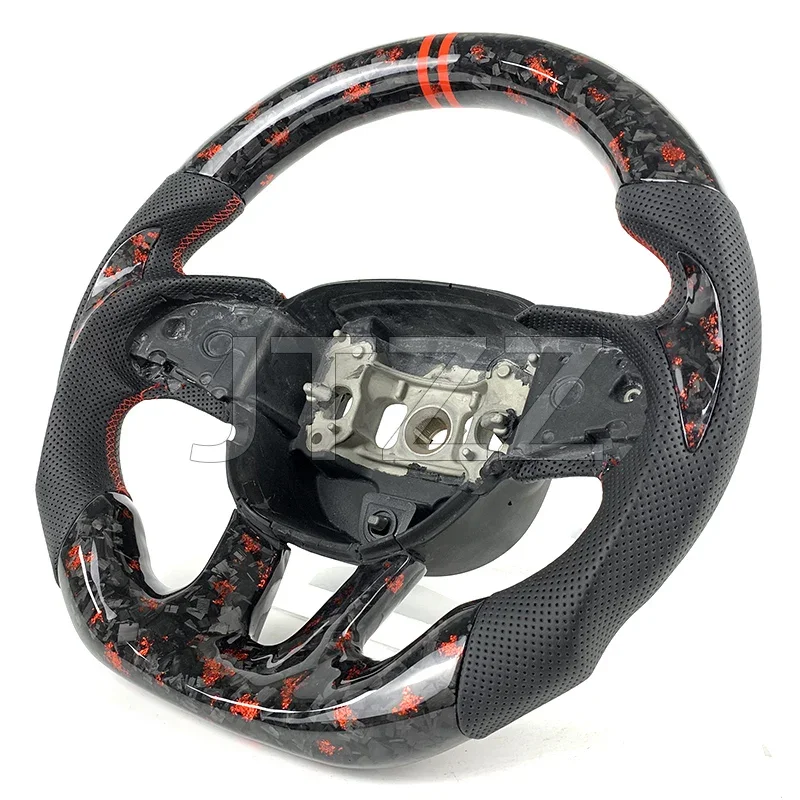 Volante de fibra de carbono forjado para Interior de coche, accesorio para Dodge Challenger SRT 2015, 2016, 2017, 2018, 2019, 2021, 2022, 2023, 2024