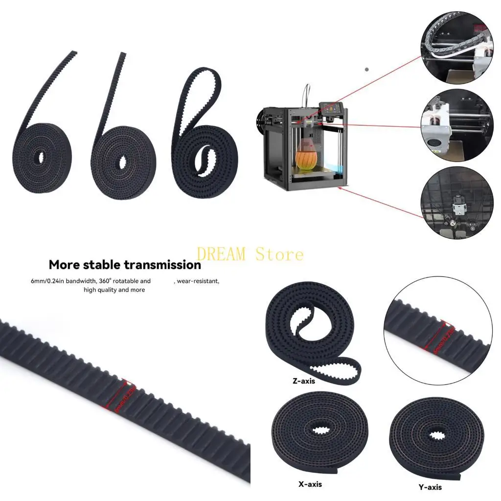 

3D Printer X/Y/Z Shaft Synchronous Timing Belt Replacement Timing Synchronous best sale