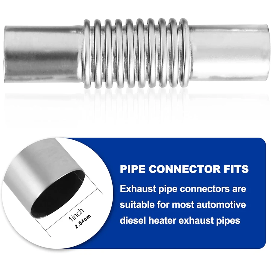 1 Pair Diesel Stainless Steel 24mm Parking Air Heater Exhaust Pipe Tube Elbow Connector 4 Clamps Webasto Eberspacher Boat Heater view 4