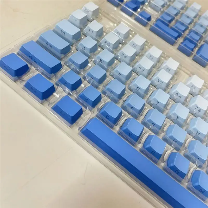 136 Keys OEM-Profile PBT Keycaps Gradient Translucent Side Engraved Key Caps For Gaming Mechanical Keyboard-AEF7