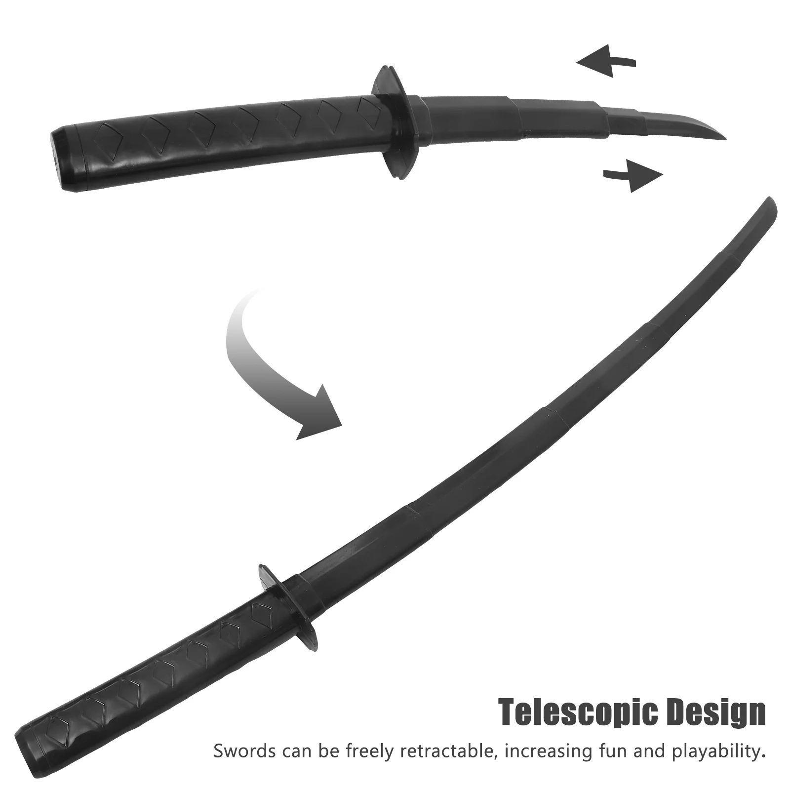 Retractable Sword Plaything Plastic Lightweight Safe Performance Prop for Cosplay Training and Outdoor Play Retractable Swords