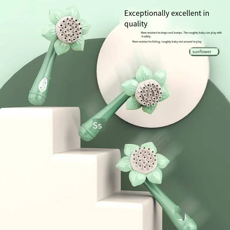 New model children's handheld sunflower-shaped bubble machine - fully automatic, non-toxic, festive gift, outdoor toy