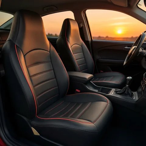 PU Leather Car Seat Covers For Front Seats Car Interior Accessories All-season Auto Seat Covers Fit for Most Cars Universal