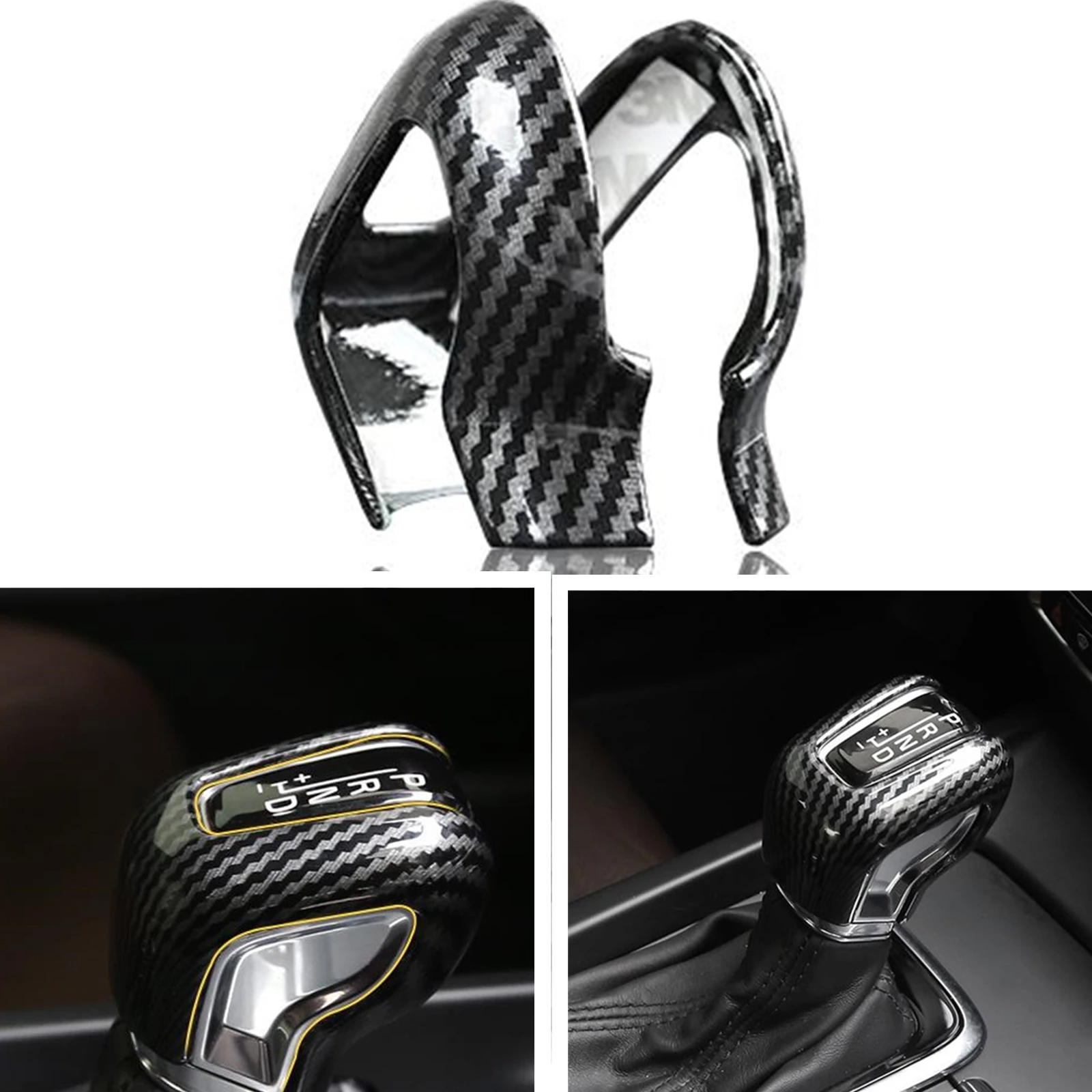 

Carbon Fiber Look Gear Shift Knob Cover Left Drive Car Fit For Volvo V60 V90 2018+