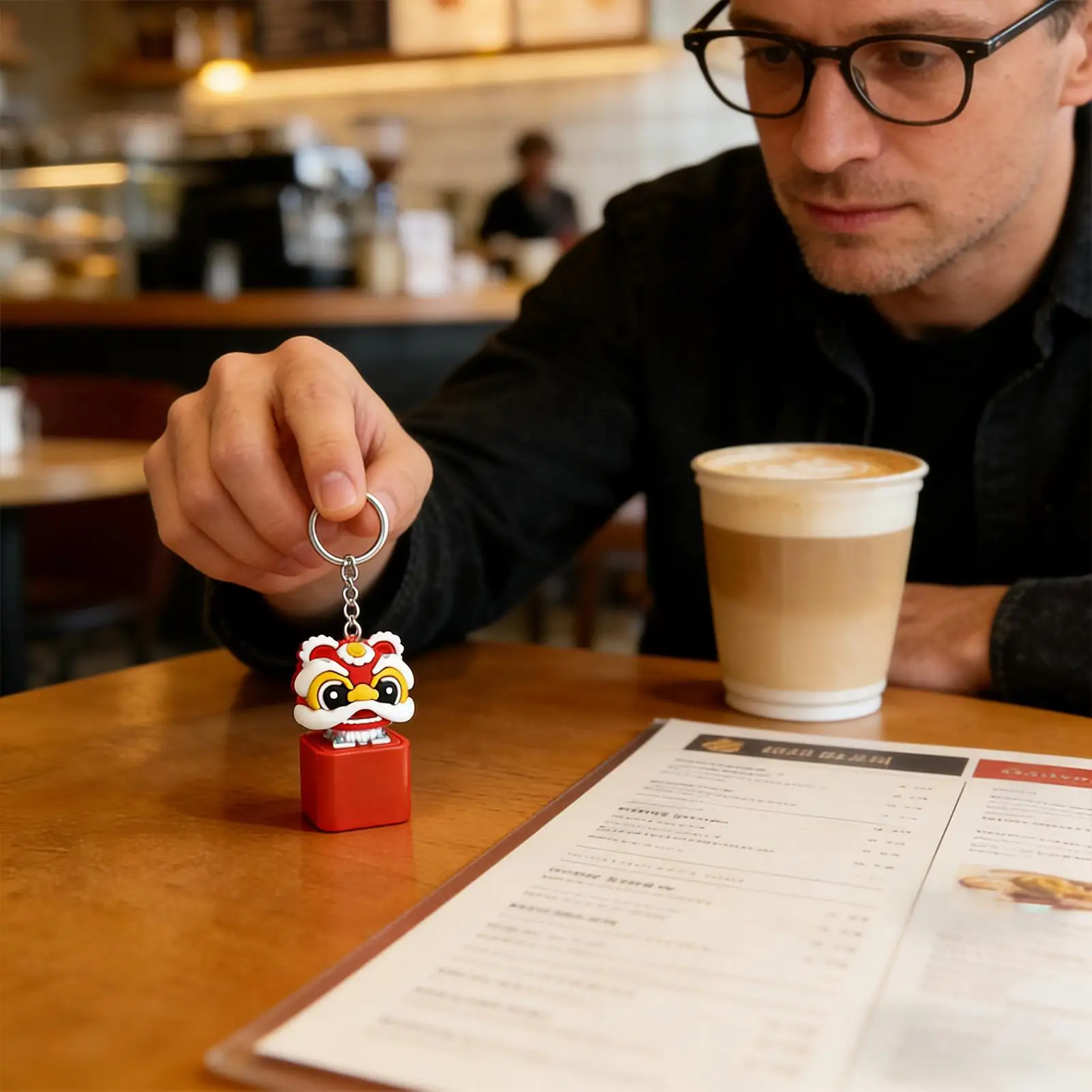 피젯 키체인 사자춤 키링 다채로운 조명이 있는 사자춤 버튼 키체인 어린이용 남아 여아 유치원