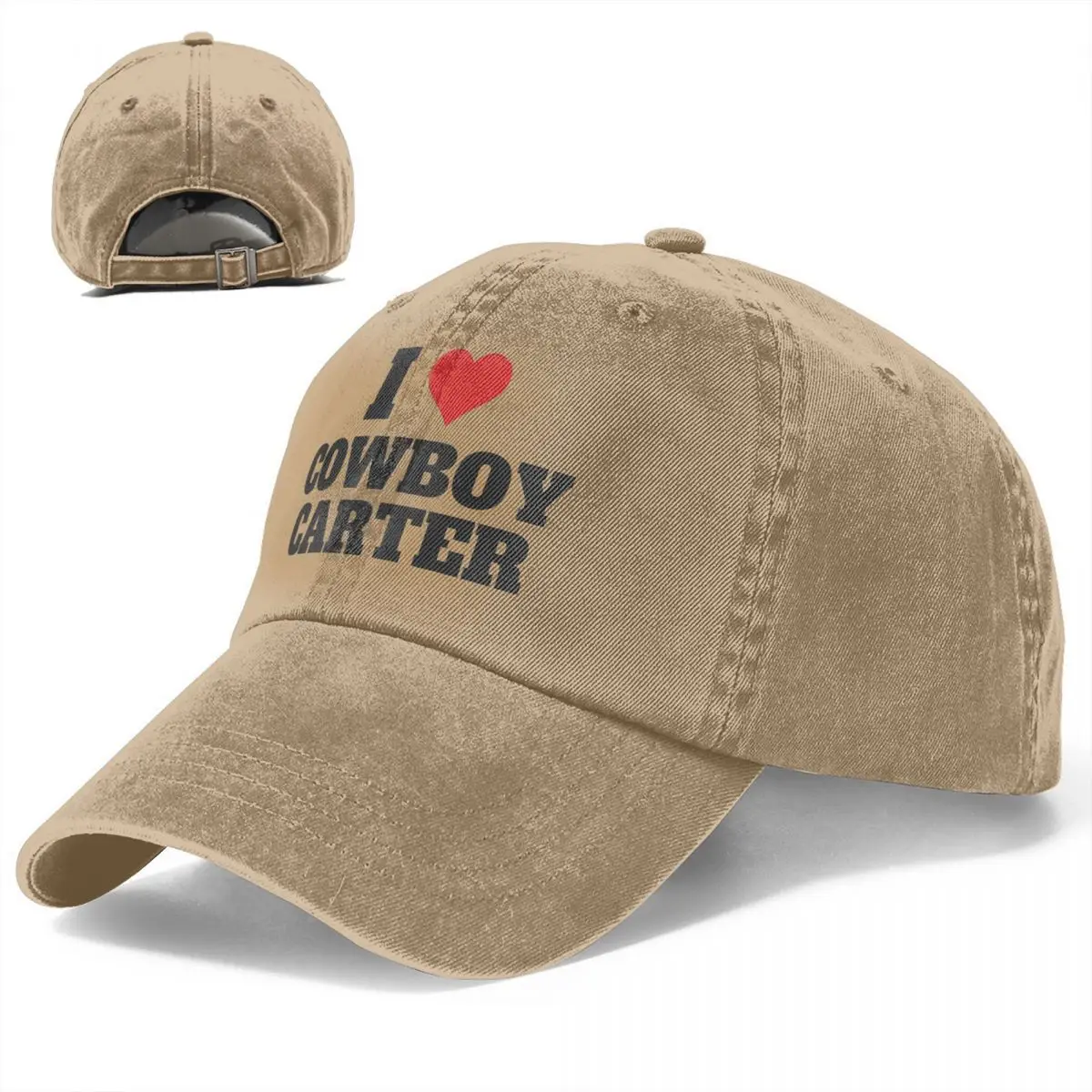 I Love Cowboy Carter Men Women Baseball Cap Beyonces Distressed Washed Hats Cap Casual Outdoor Workouts Gift Snapback Hat