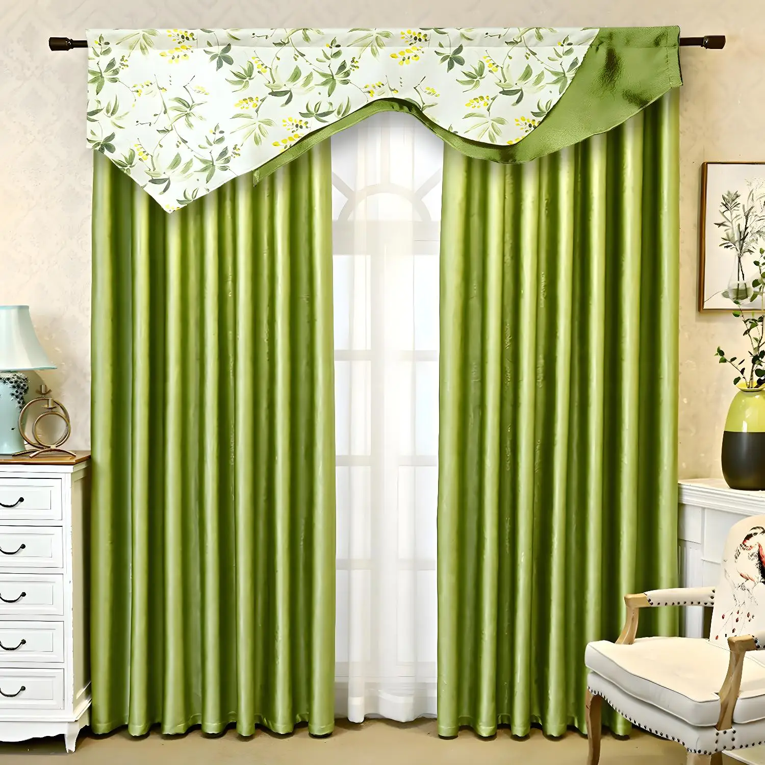 Modern Wave Valance Curtains Heads Living Room Sliding Doors Windows Luxury Window Decorative Rod Pocket Top Drapery