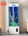 Square fish tank living room, home wall, small ultra white glass ecological water free office, koi tank aquarium