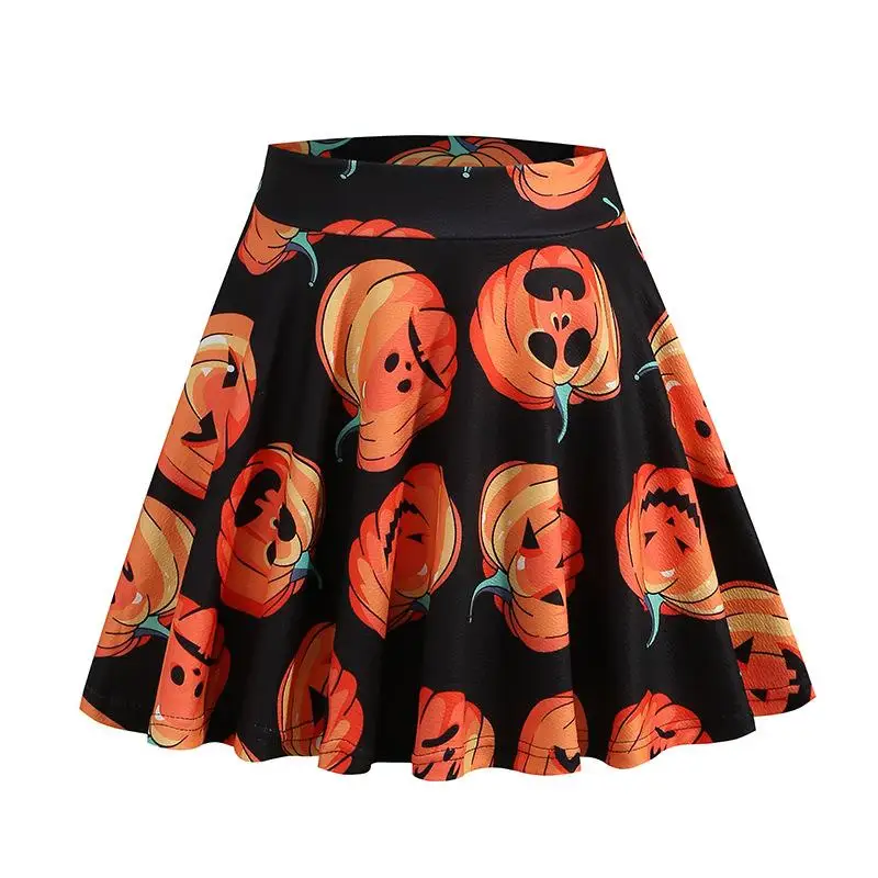 

Pumpkin Spider Printed Skirt for Women's Party Performance Stage Costume Summer 2023 Fashionable Ethnic Women's Wear