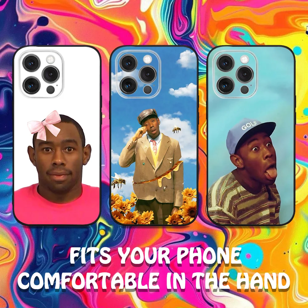 

T-Tyler Rapper the C-Creator Phone Case For iPhone 16,15,14,13,12,11,Pro,Max,Plus,X,XS,SE,E,Mini,Soft Silicone Black Case