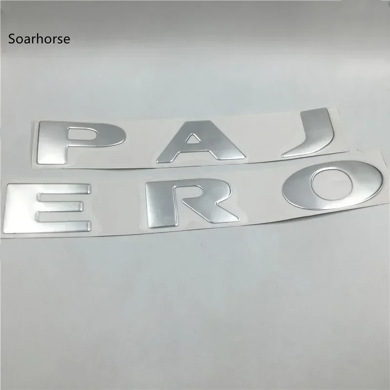 Soarhorse Silver Front Bonnet Emblems Badge Logo Stickers for Pajero Montero V73 V75 V77 V93 V97