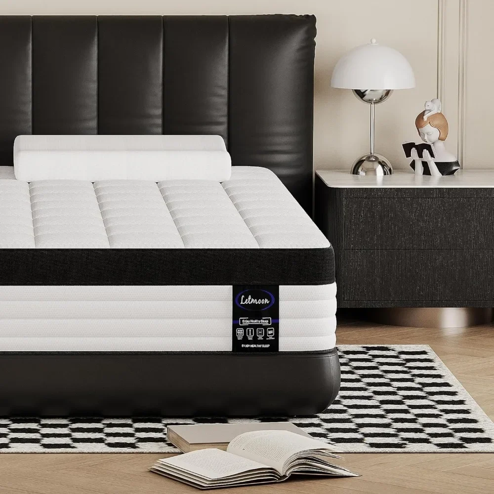 

Queen Size Mattress, 12 Inch Hybrid Queen Mattresses, Medium Firm Mattress with Memory Foam and Pocket Springs,