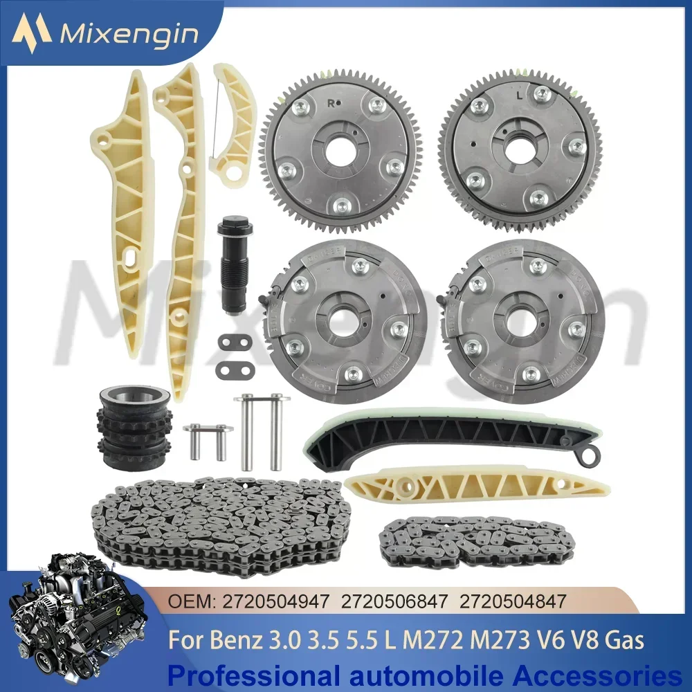 Engine Timing Chain kit VVT Gear Fit 2.5 3.0 3.5 4.7 5.5 L T M272 M273 V6 V8 Gas For Mercedes-Benz C230 E250 E280 E300 E350 E550