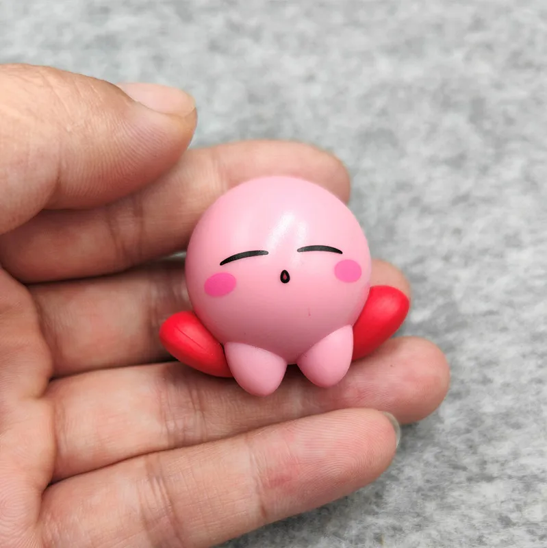 Cute Car Interior 3cm Mini Kawaii Kirby Anime Cartoon Figure ornamenti Desktop Toy Collection Decor regali di compleanno per bambini