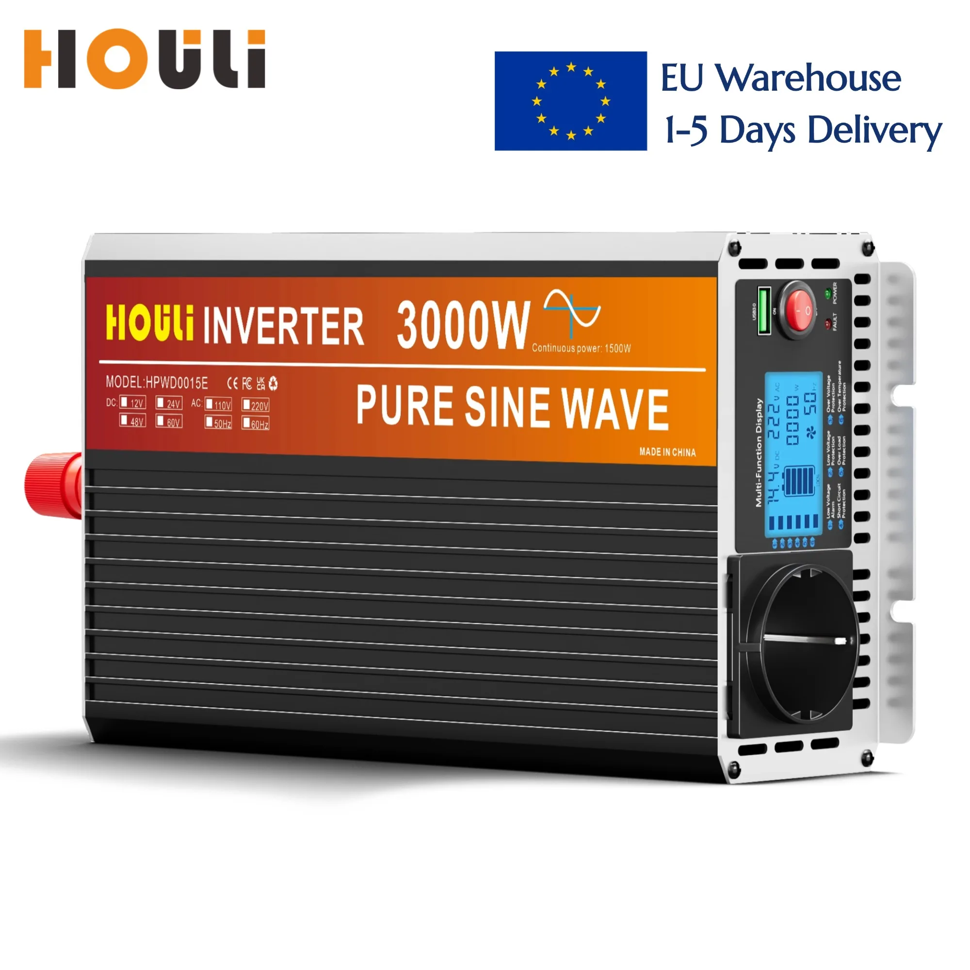 Houli инвертор 12v 220v чистий sinus 3000 24 220v чистий sinys инвертор 12v 220v для дома