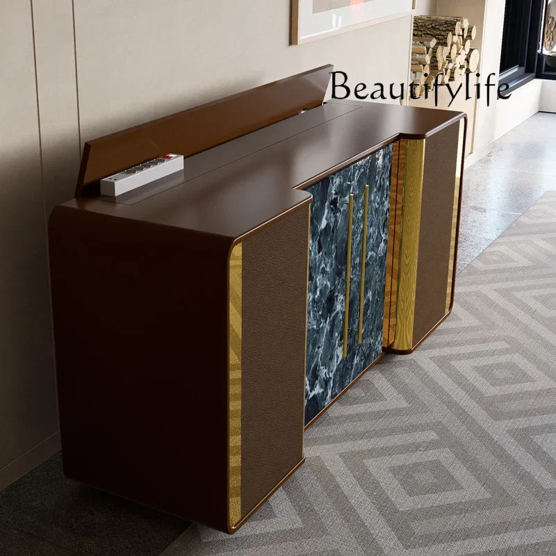 BJ Ultra-thin Rock Slab Combination Double-sided Partition Cabinet Lifting Integrated TV Cabinet Intelligent Invisible