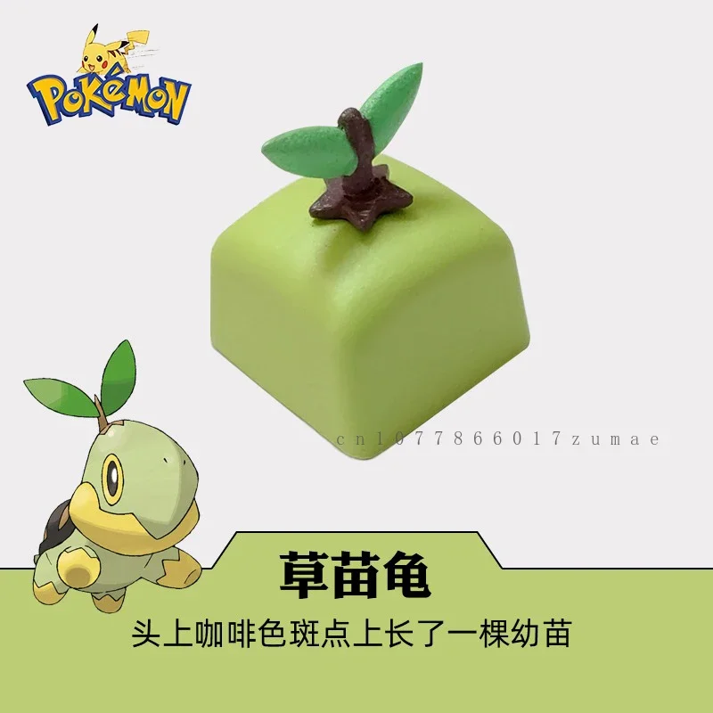 pokemon-turtwig-keycaps-resina-keycap-diy-anime-artesanal-personalizado-dos-desenhos-animados-keycap-para-teclado-mecanico-acessorios-presentes-do-feriado
