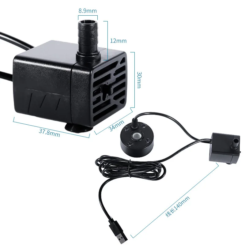 2-IN-1 USB 5V Water Pump Ultrasonic Atomizer Mist Maker Fogger Fountain Pond Garden Rockery Fish Tank Landscaping Humidifier